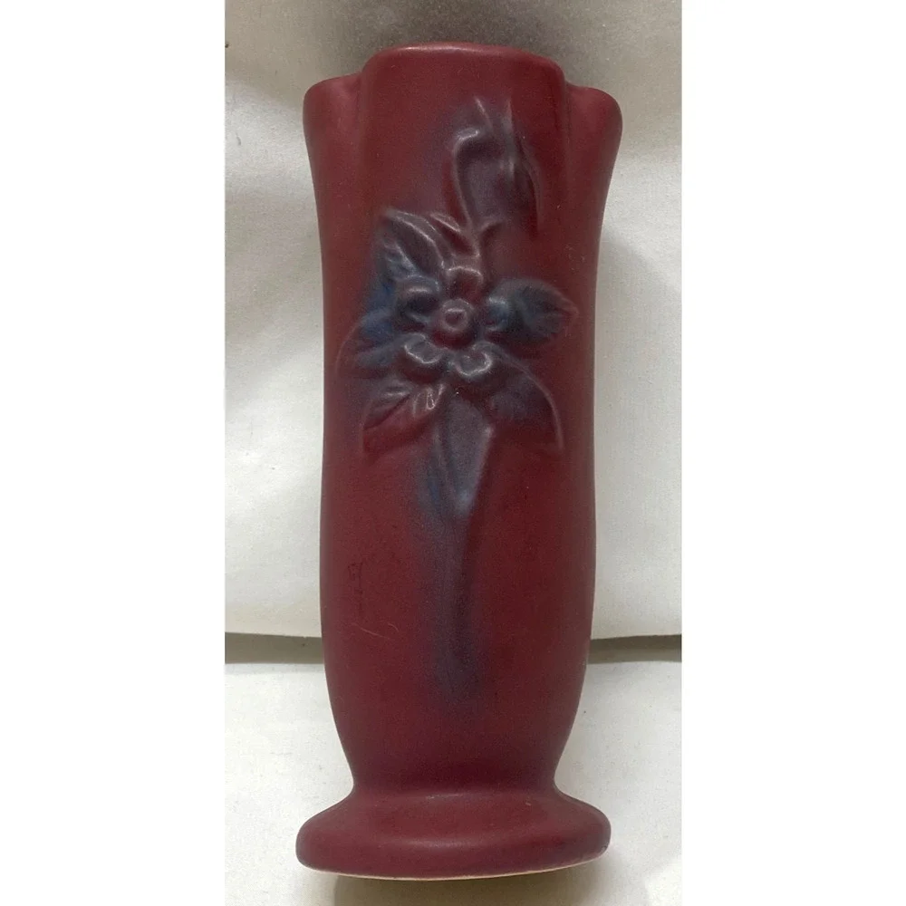 Van Briggle Pottery Persian Rose Columbine Vase 8